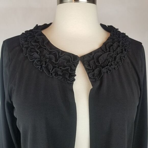 Black Little Cropped Polyester/Nylon Cardigan. Size S. - Picture 3 of 14